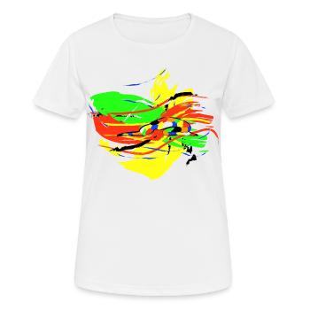 Posture de yoga - Asana enfant - Résumé - T-shirt respirant Femme - blanc - Devant - AI Model Female 172 dark (172cm)