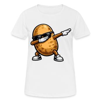 Tamponnage de la pomme de terre - T-shirt respirant Femme - blanc - Devant - AI Model Female 172 dark (172cm)