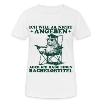 Bachelortitel Capybara mit Bachelor Abschluss - Frauen T-Shirt atmungsaktiv - Weiß - Vorne - AI Model Female 172 dark (172cm)