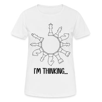 I'm Thinking Game of Chess - Frauen T-Shirt atmungsaktiv - Weiß - Vorne - AI Model Female 172 dark (172cm)
