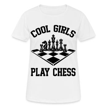 Les Cool Boys jouent aux échecs coole Jungs spielen Schach - T-shirt respirant Femme - blanc - Devant - AI Model Female 172 dark (172cm)