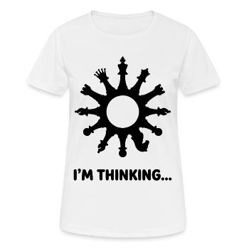 I'm Thinking Game of Chess - Frauen T-Shirt atmungsaktiv - Weiß - Vorne - AI Model Female 172 dark (172cm)
