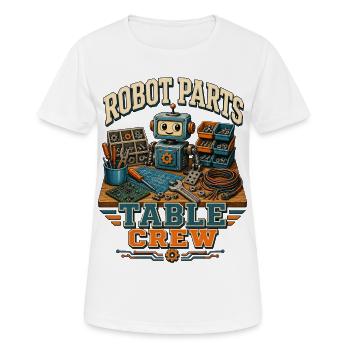 ROBOT PARTS TABLE CREW - Frauen T-Shirt atmungsaktiv - Weiß - Vorne - AI Model Female 172 dark (172cm)