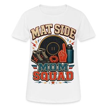MAT SIDE MOM SQUAD - Frauen T-Shirt atmungsaktiv - Weiß - Vorne - AI Model Female 172 dark (172cm)