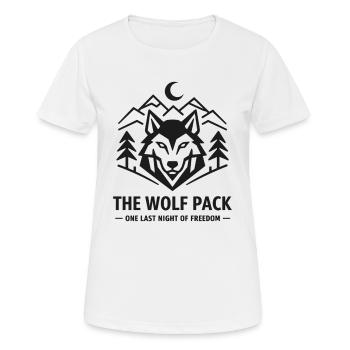 Emblème de la meute de loups : Chemise géométrique de loup pour la fête de garçon - T-shirt respirant Femme - blanc - Devant - AI Model Female 172 dark (172cm)