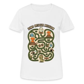 Dino-Rettungsmissionslabyrinth - Frauen T-Shirt atmungsaktiv - Weiß - Vorne - AI Model Female 172 dark (172cm)