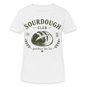 Sourdough Club - Sauerteigbrot - Frauen T-Shirt atmungsaktiv - Weiß - Vorne - AI Model Female 172 dark (172cm)
