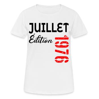 July 1976 - 50th Anniversary - Women's Breathable T-Shirt - white - Front - AI Model Female 172 dark (172cm)