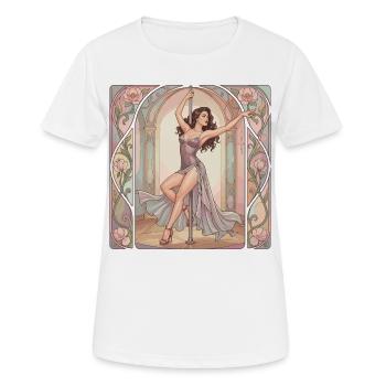 La pole dance en Art nouveau – Art élégant - T-shirt respirant Femme - blanc - Devant - AI Model Female 172 dark (172cm)