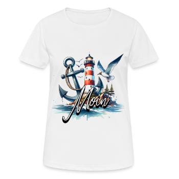 Phare de Moin - T-shirt respirant Femme - blanc - Devant - AI Model Female 172 dark (172cm)