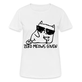 Null Miauen gibt lustiges Katzenhemd | Sarkastische Katze L - Frauen T-Shirt atmungsaktiv - Weiß - Vorne - AI Model Female 172 dark (172cm)