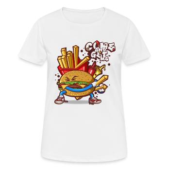 Samurai Burger - Women's Breathable T-Shirt - white - Front - AI Model Female 172 dark (172cm)