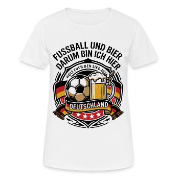 Fußball und Bier - Deutschland 2026 - Frauen T-Shirt atmungsaktiv - Weiß - Vorne - AI Model Female 172 dark (172cm)