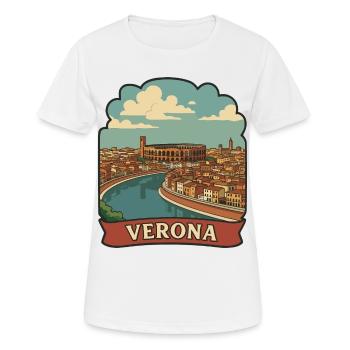 Verona Arena Italy Retro Travel Badge Sticker - Women's Breathable T-Shirt - white - Front - AI Model Female 172 dark (172cm)