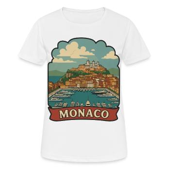 Monaco Port Hercules Yacht Retro Reiseaufkleber - Frauen T-Shirt atmungsaktiv - Weiß - Vorne - AI Model Female 172 dark (172cm)