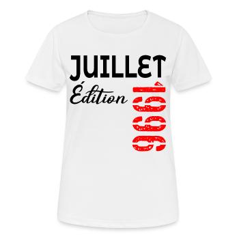 Juli 1996 – 30-jähriges Jubiläum - Frauen T-Shirt atmungsaktiv - Weiß - Vorne - AI Model Female 172 dark (172cm)