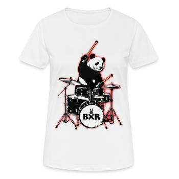Panda Bär Drummer mit Drumset BXR mit Schlagzeug - Frauen T-Shirt atmungsaktiv - Weiß - Vorne - AI Model Female 172 dark (172cm)