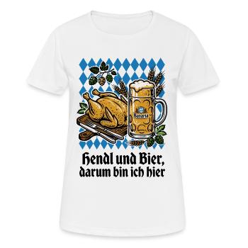 Bavaria Beer Tent | Chicken & beer, that's why I'm here - Women's Breathable T-Shirt - white - Front - AI Model Female 172 dark (172cm)