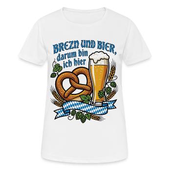 Brezen und Bier | Bayern Vibes - Frauen T-Shirt atmungsaktiv - Weiß - Vorne - AI Model Female 172 dark (172cm)