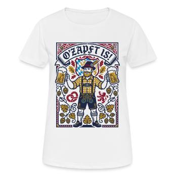 O'zapft is | Bayern Bierzelt - Frauen T-Shirt atmungsaktiv - Weiß - Vorne - AI Model Female 172 dark (172cm)
