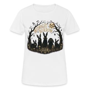 MIDNIGHT BURROW CLUB - Women's Breathable T-Shirt - white - Front - AI Model Female 172 dark (172cm)