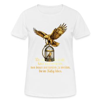 Adler Mindset Freiheit Persönlichkeitsentwicklung - Frauen T-Shirt atmungsaktiv - Weiß - Vorne - AI Model Female 172 dark (172cm)