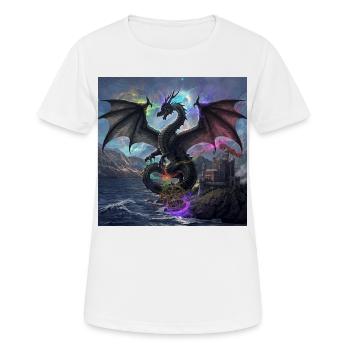 Der Drache - Frauen T-Shirt atmungsaktiv - Weiß - Vorne - AI Model Female 172 dark (172cm)