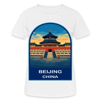 Beijing China Temple of Heaven Retro Reiseabzeichen - Frauen T-Shirt atmungsaktiv - Weiß - Vorne - AI Model Female 172 dark (172cm)