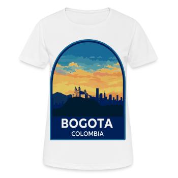 Badge Retro Sunset Monserrate de Bogota Colombie - T-shirt respirant Femme - blanc - Devant - AI Model Female 172 dark (172cm)