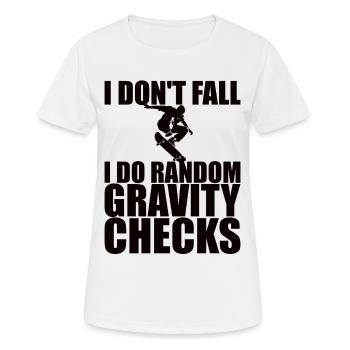 Je ne tombe pas, je fais des tests de gravité aléatoires - T-shirt respirant Femme - blanc - Devant - AI Model Female 172 dark (172cm)