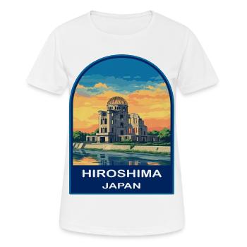 Hiroshima Dome Japon Insigne de voyage rétro Sunset - T-shirt respirant Femme - blanc - Devant - AI Model Female 172 dark (172cm)