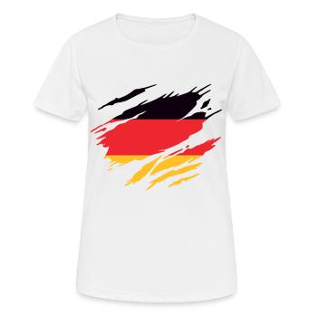 Deutschland Flagge Deutschland - Frauen T-Shirt atmungsaktiv - Weiß - Vorne - AI Model Female 172 dark (172cm)