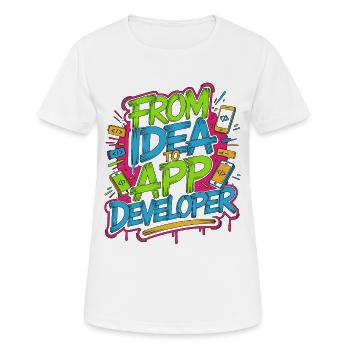 Développeur d’applications mobiles : de l’idée au codage mobile - T-shirt respirant Femme - blanc - Devant - AI Model Female 172 dark (172cm)