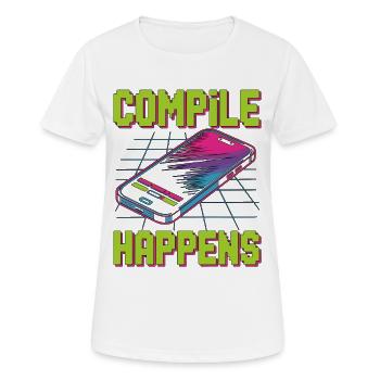 Compilation d’applications mobiles : le codage mobile se fait - T-shirt respirant Femme - blanc - Devant - AI Model Female 172 dark (172cm)