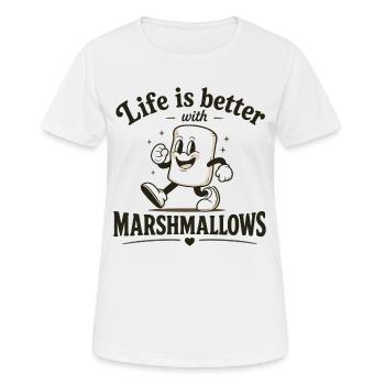 Das Leben ist besser mit Marshmallows - Frauen T-Shirt atmungsaktiv - Weiß - Vorne - AI Model Female 172 dark (172cm)