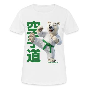 Karate Eisbär - Frauen T-Shirt atmungsaktiv - Weiß - Vorne - AI Model Female 172 dark (172cm)