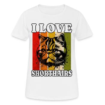I Love Exotic Shorthair - Women's Breathable T-Shirt - white - Front - AI Model Female 172 dark (172cm)