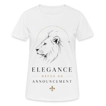 Eleganz Luxus Löwe Minimalismus Statement Ansage - Frauen T-Shirt atmungsaktiv - Weiß - Vorne - AI Model Female 172 dark (172cm)