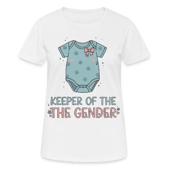 Gender Reveal Hüterin der Gender Babyshower Mama - Frauen T-Shirt atmungsaktiv - Weiß - Vorne - AI Model Female 172 dark (172cm)
