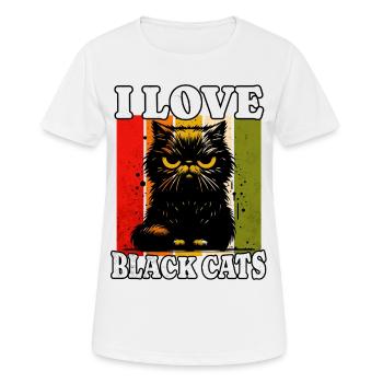 I Love Grumpy Black Cat - T-shirt respirant Femme - blanc - Devant - AI Model Female 172 dark (172cm)