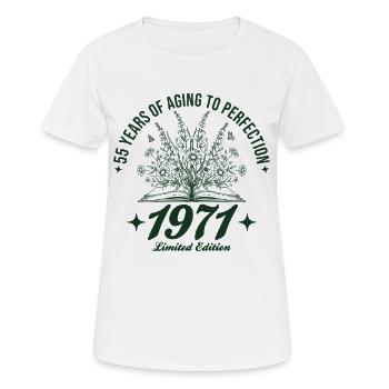 55. Geburtstag Wildblumen Jahrgang 1971 Retro - Frauen T-Shirt atmungsaktiv - Weiß - Vorne - AI Model Female 172 dark (172cm)
