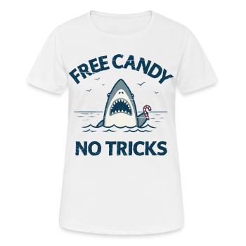 Free Candy No Tricks Shark - Women's Breathable T-Shirt - white - Front - AI Model Female 172 dark (172cm)