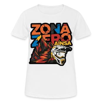 Zona Zero Aínsa MTB Neobrutalismus-Helm - Frauen T-Shirt atmungsaktiv - Weiß - Vorne - AI Model Female 172 dark (172cm)