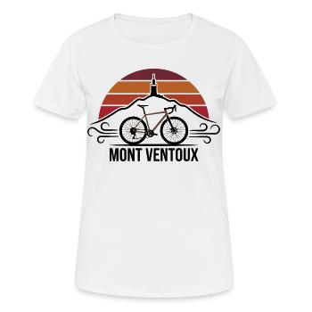 Mont Ventoux Retro-Radsport-T-Shirt - Frauen T-Shirt atmungsaktiv - Weiß - Vorne - AI Model Female 172 dark (172cm)