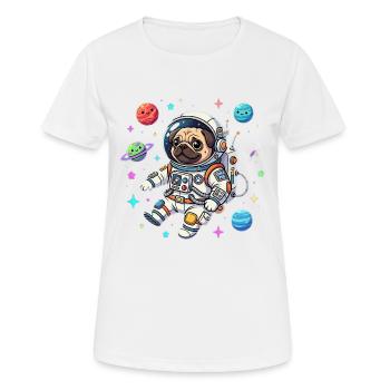 Astronaut Pug Dog Space Space - Women's Breathable T-Shirt - white - Front - AI Model Female 172 dark (172cm)