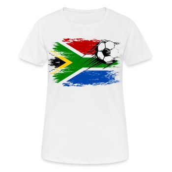 Flag football sud-africain utilisé - T-shirt respirant Femme - blanc - Devant - AI Model Female 172 dark (172cm)