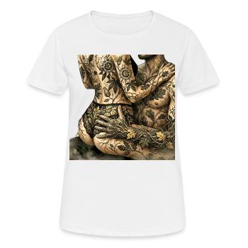 Tissage mystique : illustration botanique - T-shirt respirant Femme - blanc - Devant - AI Model Female 172 dark (172cm)