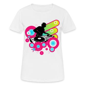 DJ Neon Groove Balls and Beats Frutiger Metro - Frauen T-Shirt atmungsaktiv - Weiß - Vorne - AI Model Female 172 dark (172cm)