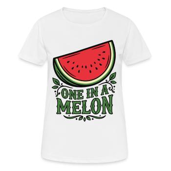 Un melon : un dans un melon | Jeu de mots - T-shirt respirant Femme - blanc - Devant - AI Model Female 172 dark (172cm)