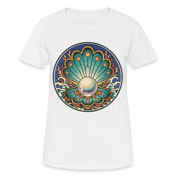 Muschelperlen-Ozean-Schimmel-Retro-Tattoo - Frauen T-Shirt atmungsaktiv - Weiß - Vorne - AI Model Female 172 dark (172cm)